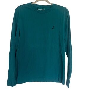 Nautica Long‎ Sleeve Logo Tee, Medium, EUC
